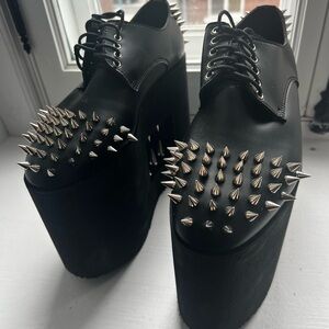 Black Spike High Platform  Shoes for Men and woman new (vintage)